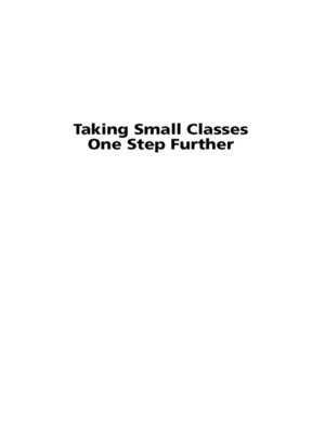cover image of Taking Small Classes One Step Further